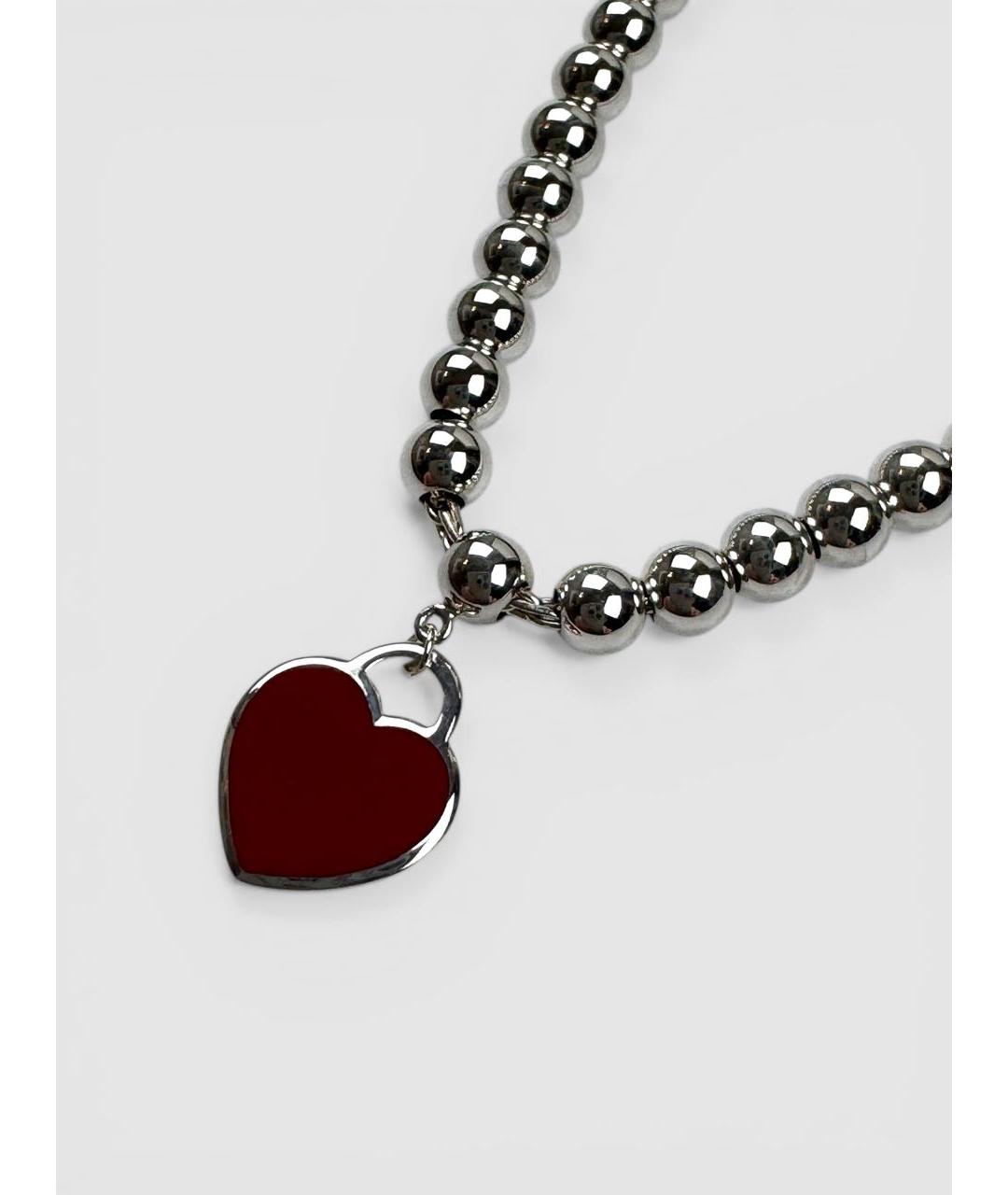 TIFFANY&CO Бордовый серебряный браслет, фото 4