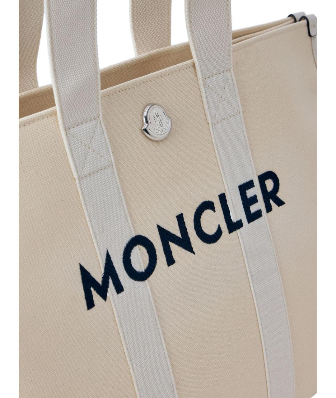 MONCLER Белая хлопковая сумка тоут, фото 2