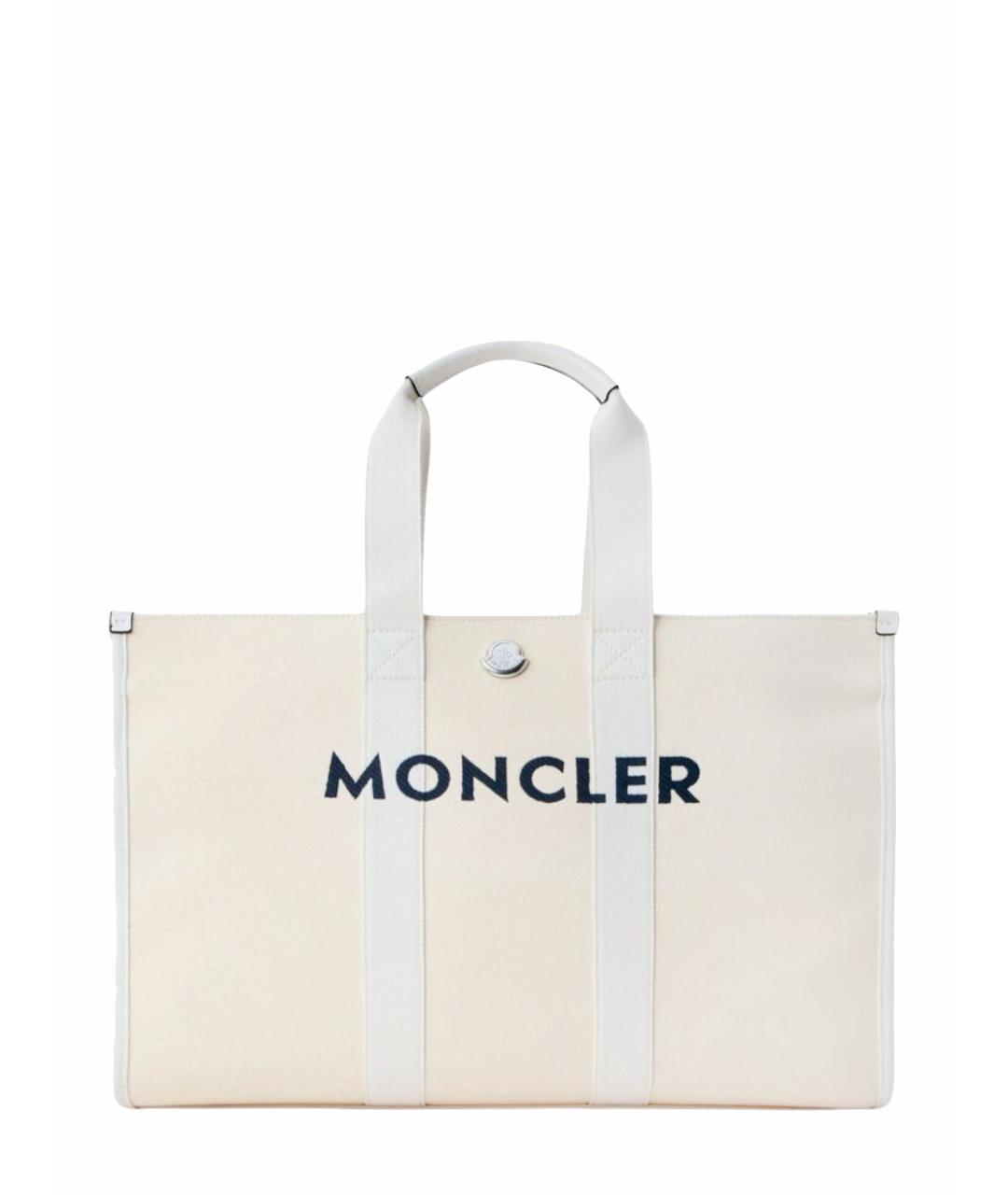 MONCLER Белая хлопковая сумка тоут, фото 1