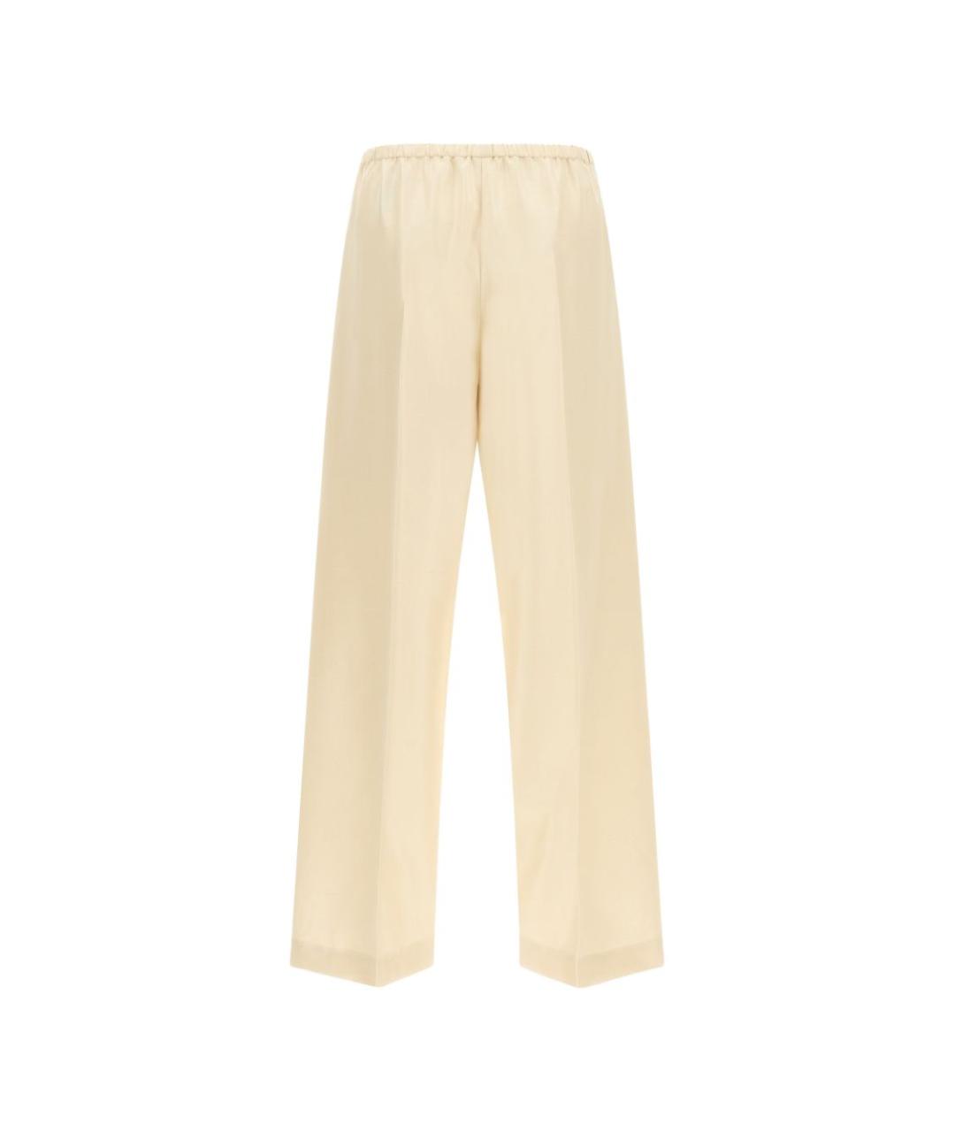THE ROW Бежевые шелковые прямые брюки, фото 2