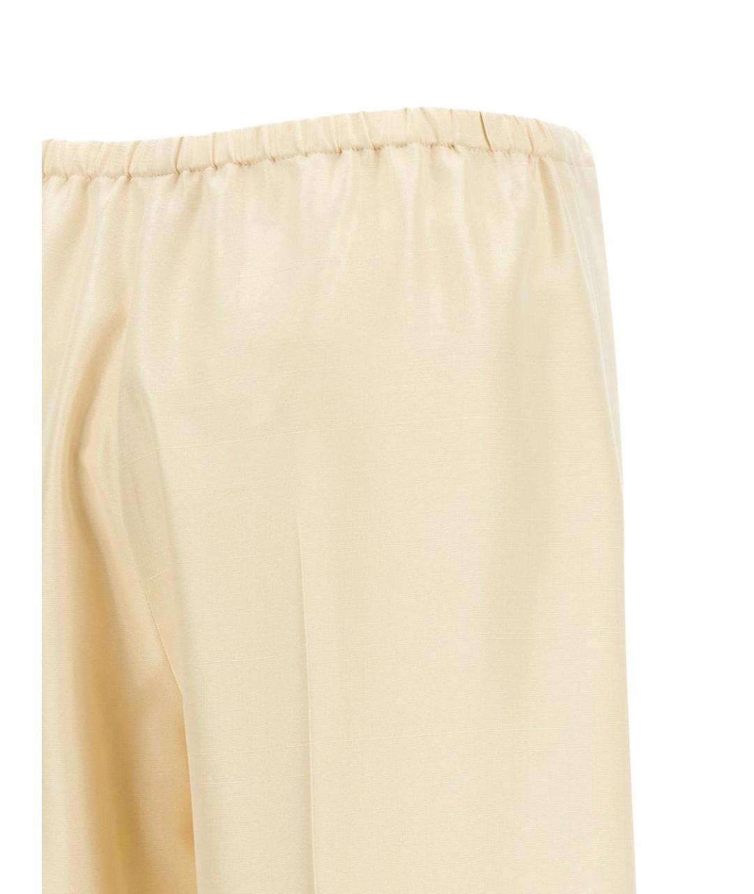 THE ROW Бежевые шелковые прямые брюки, фото 3