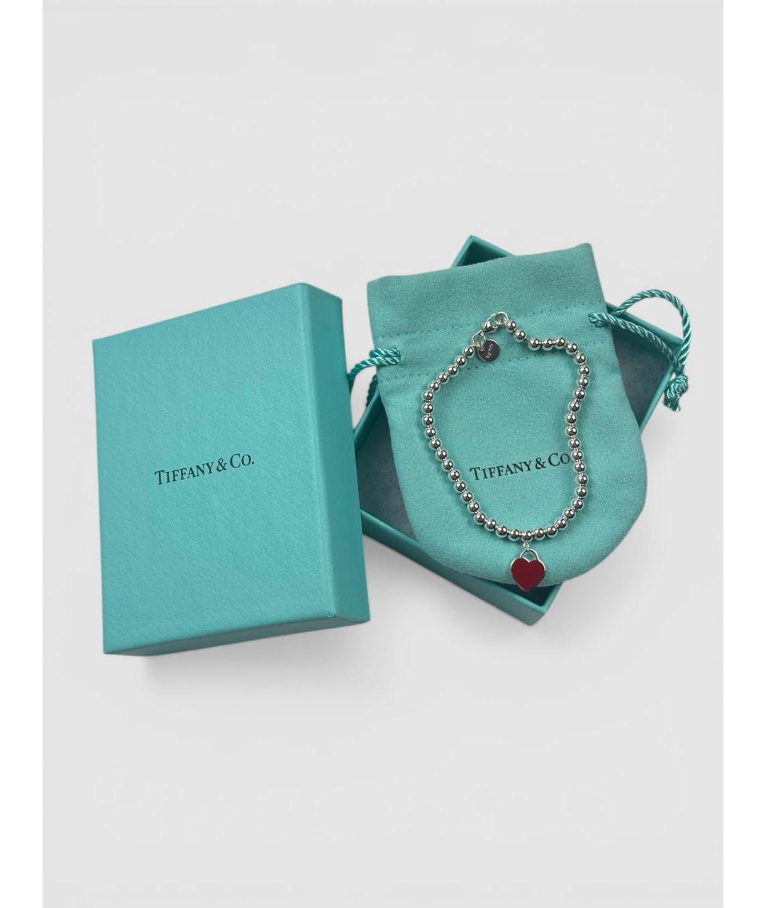 TIFFANY&CO Бордовый серебряный браслет, фото 4