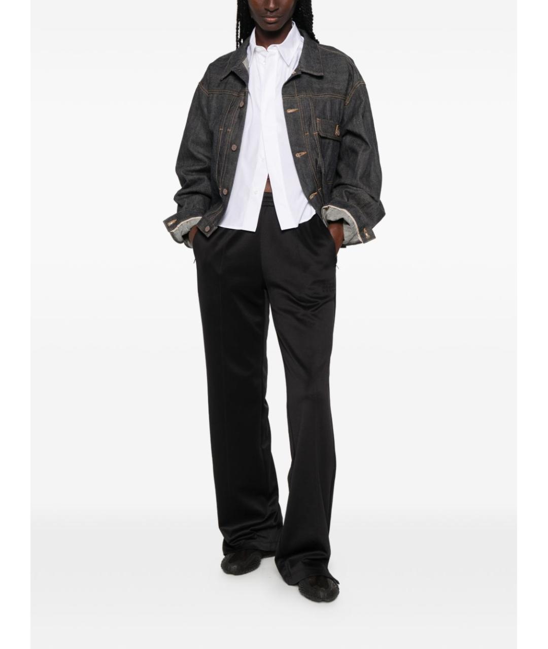 MM6 MAISON MARGIELA Черные полиэстеровые повседневные брюки, фото 5