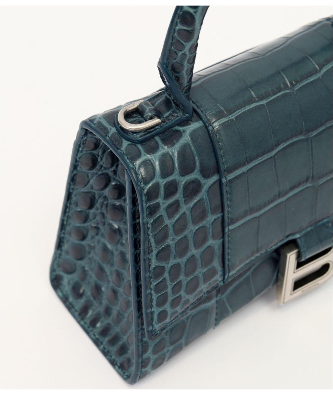 BALENCIAGA Темно-синяя кожаная сумка с короткими ручками, фото 2