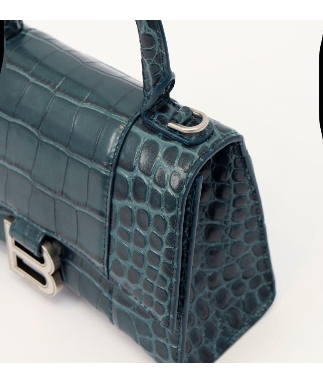 BALENCIAGA Темно-синяя кожаная сумка с короткими ручками, фото 3