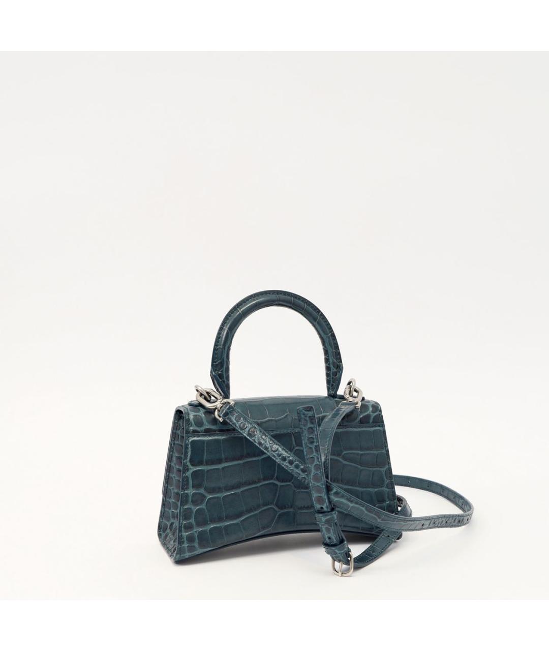 BALENCIAGA Темно-синяя кожаная сумка с короткими ручками, фото 6