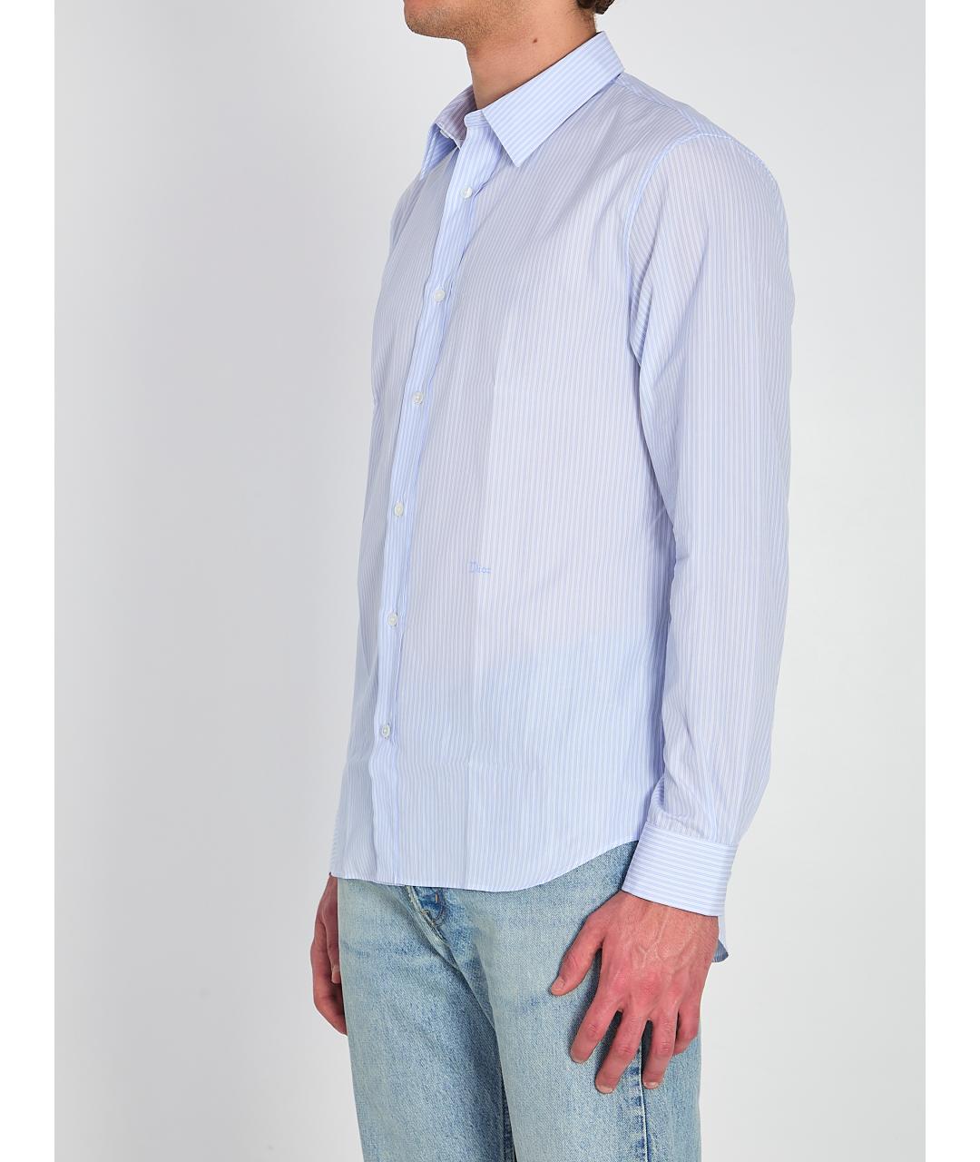 CHRISTIAN DIOR Голубая хлопковая кэжуал рубашка, фото 2