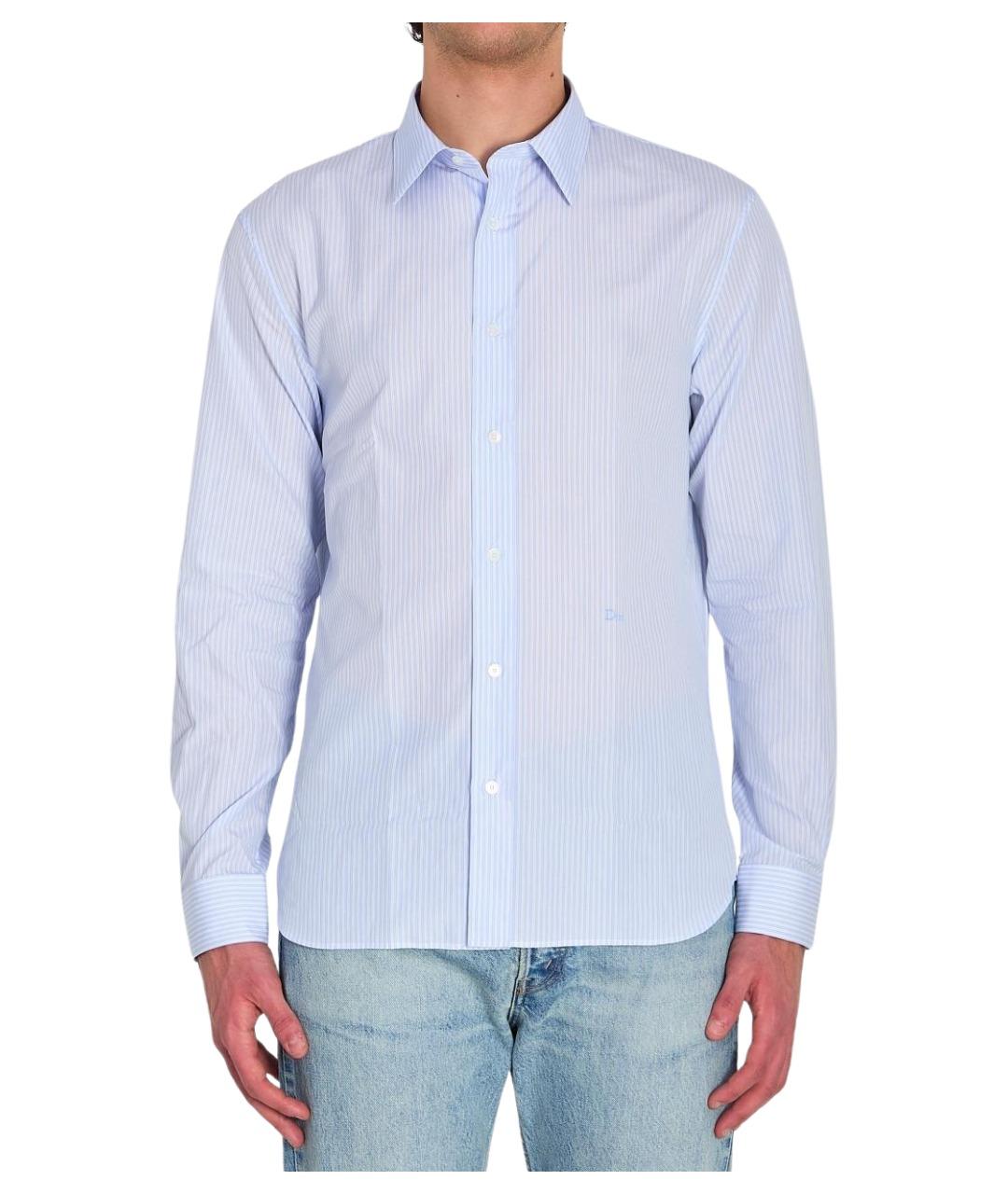 CHRISTIAN DIOR Голубая хлопковая кэжуал рубашка, фото 1