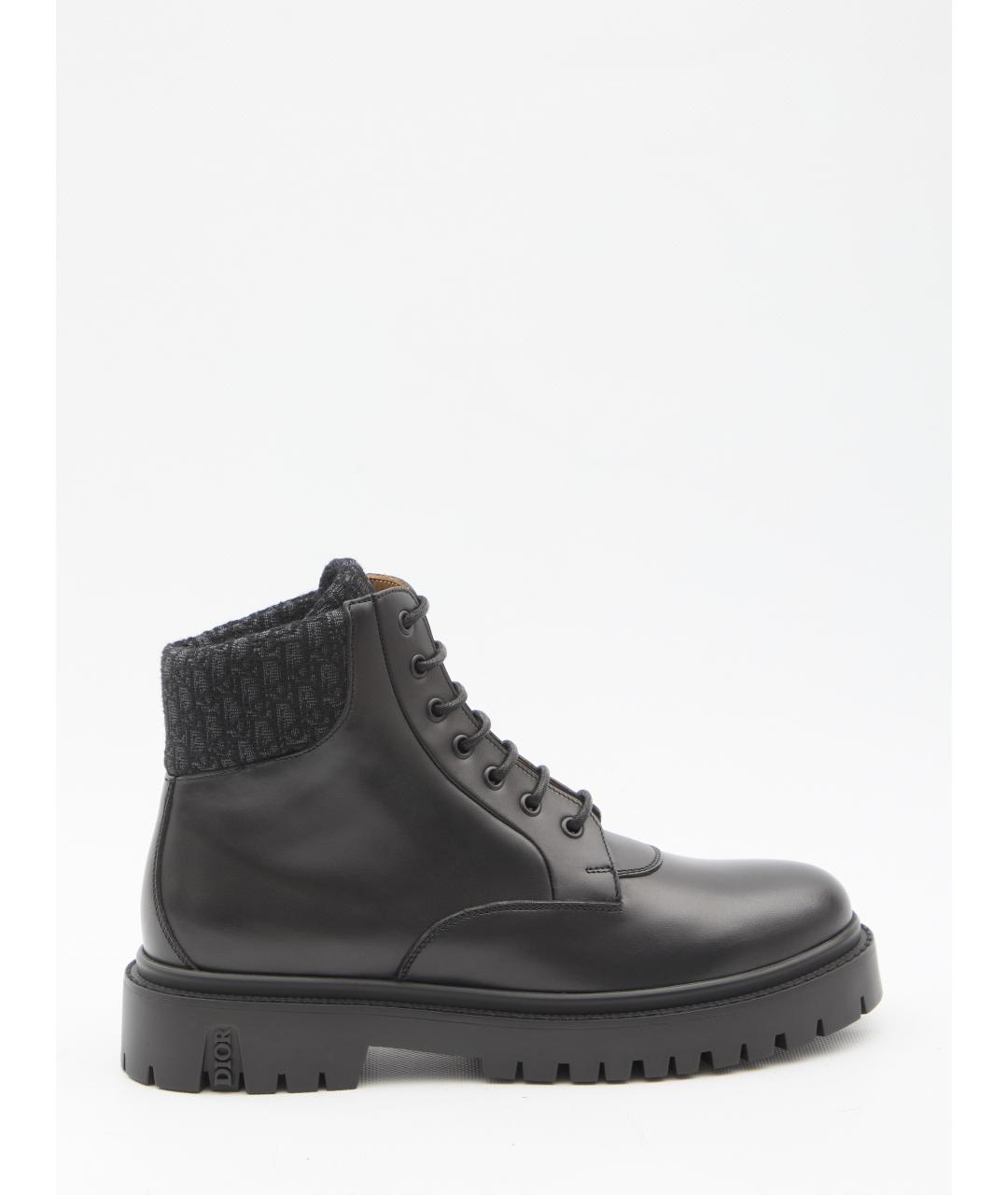 CHRISTIAN DIOR Черные кожаные высокие ботинки, фото 6