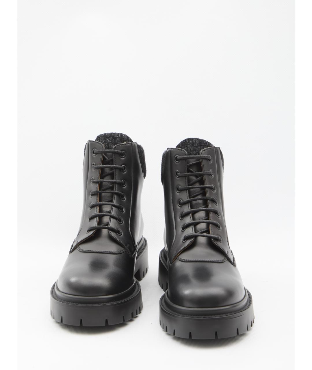 CHRISTIAN DIOR Черные кожаные высокие ботинки, фото 5