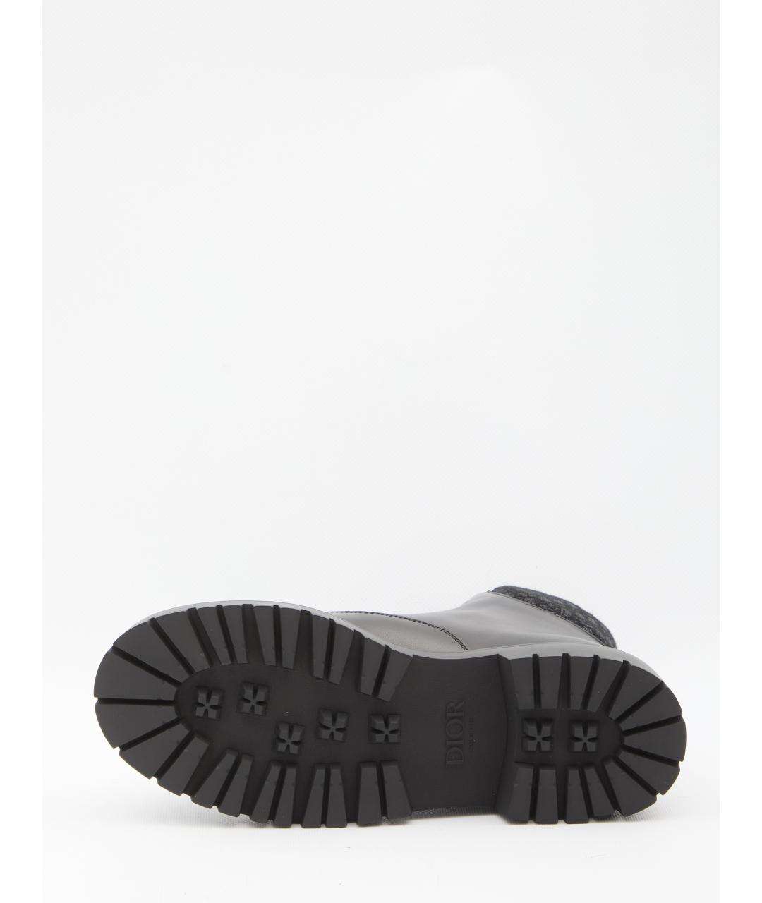 CHRISTIAN DIOR Черные кожаные высокие ботинки, фото 4