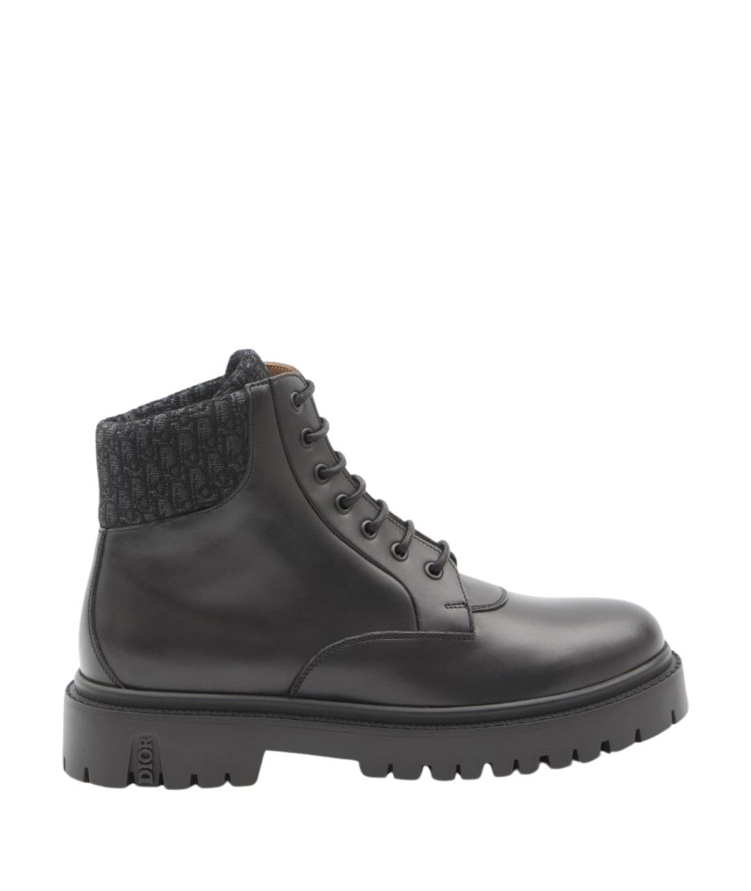 CHRISTIAN DIOR Черные кожаные высокие ботинки, фото 1