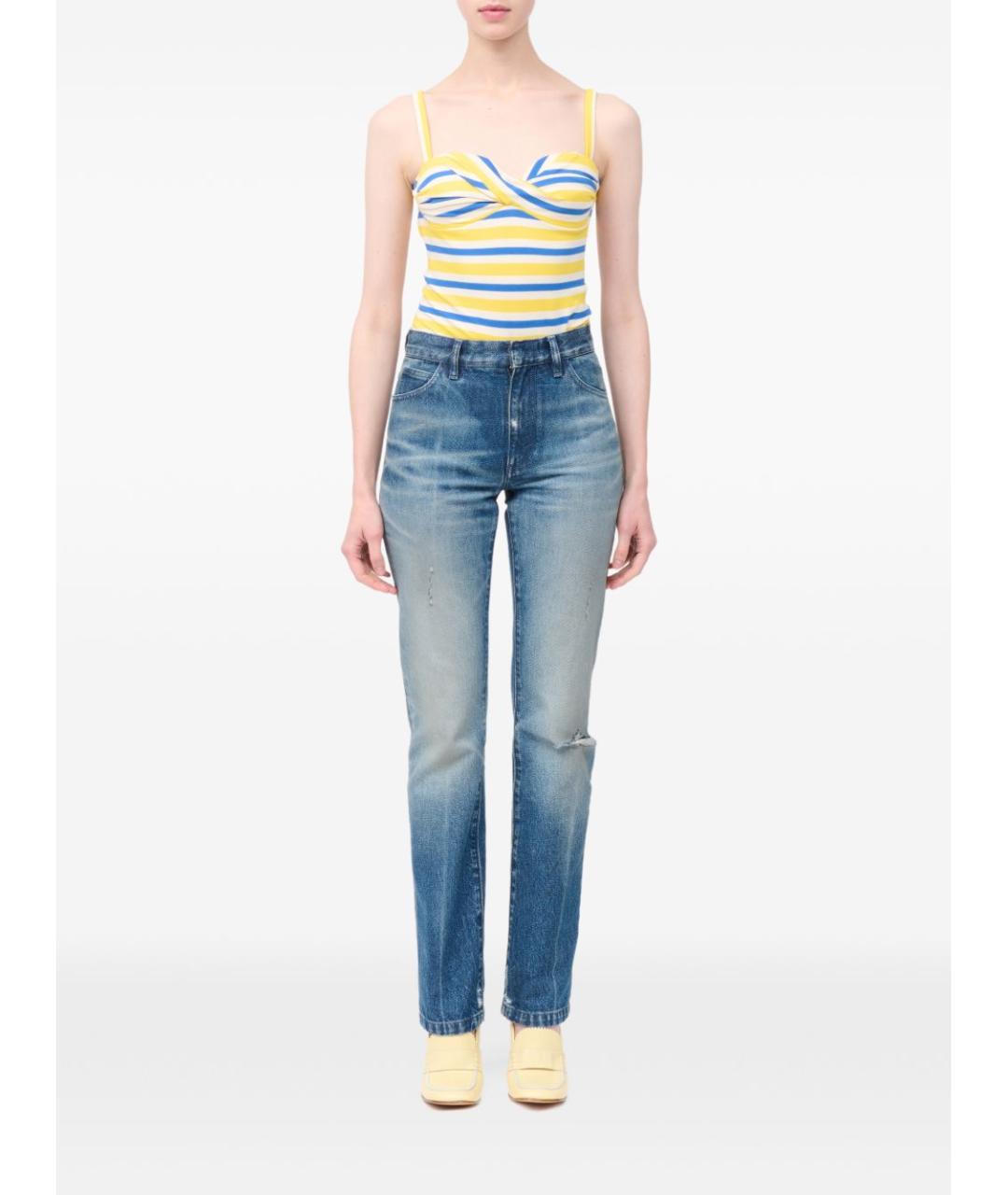 MM6 MAISON MARGIELA Синие хлопковые прямые джинсы, фото 6