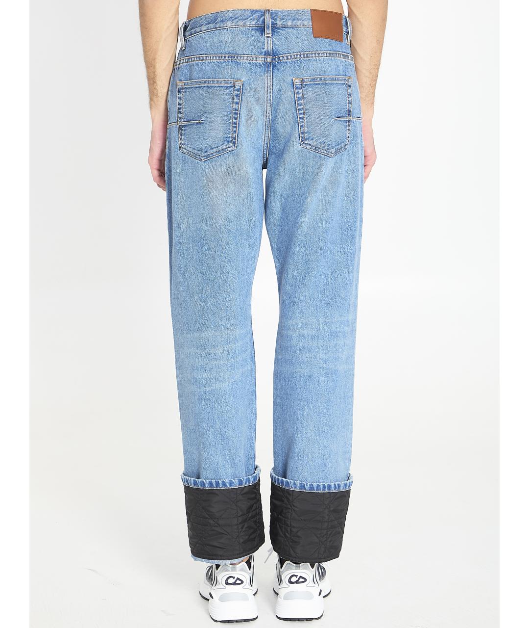 CHRISTIAN DIOR Голубые хлопковые прямые джинсы, фото 4