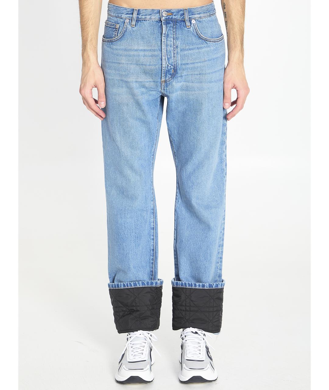 CHRISTIAN DIOR Голубые хлопковые прямые джинсы, фото 5