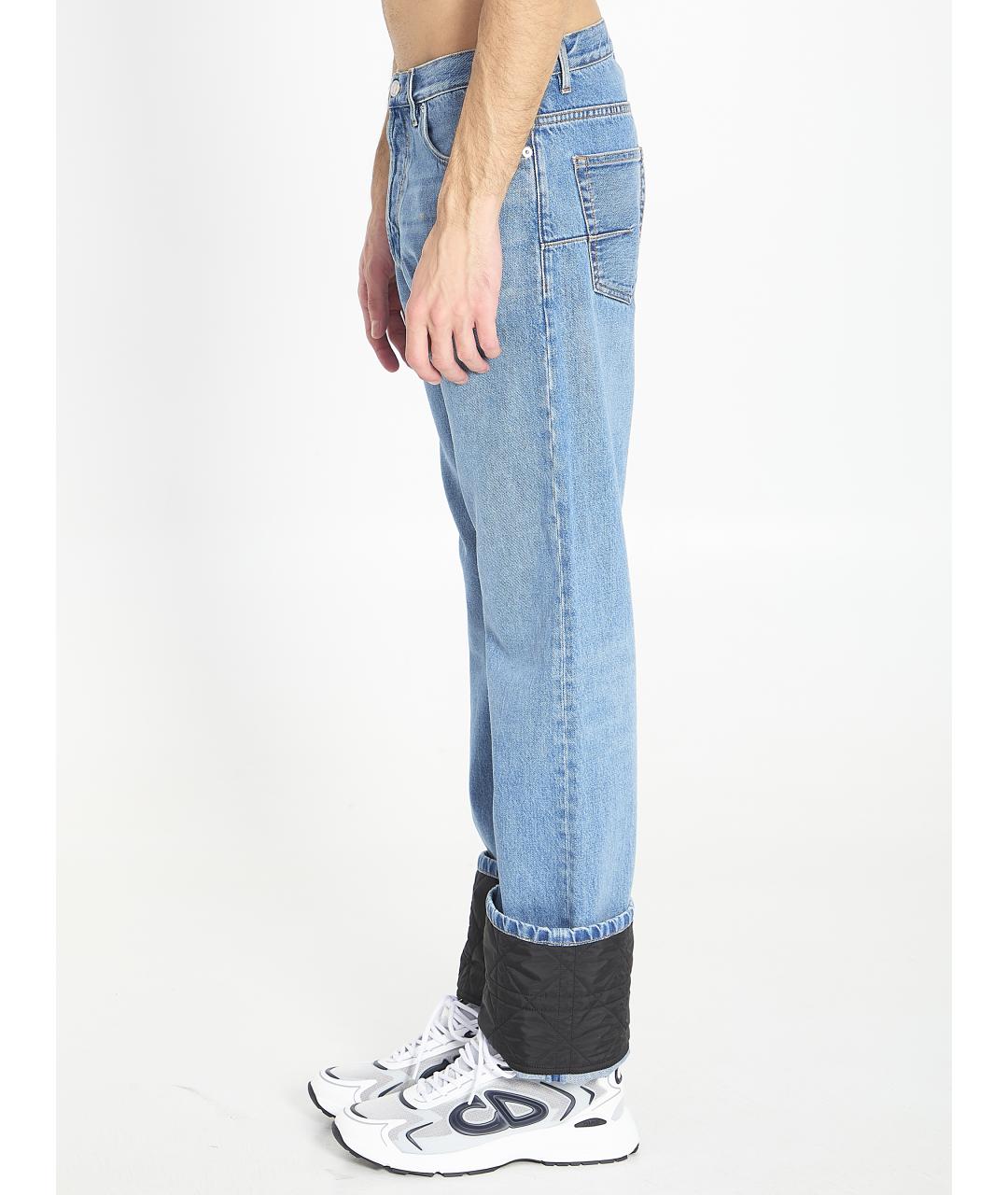CHRISTIAN DIOR Голубые хлопковые прямые джинсы, фото 2