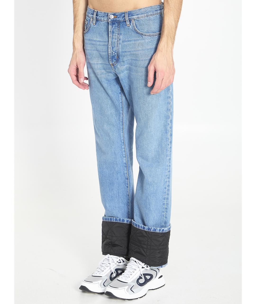 CHRISTIAN DIOR Голубые хлопковые прямые джинсы, фото 3