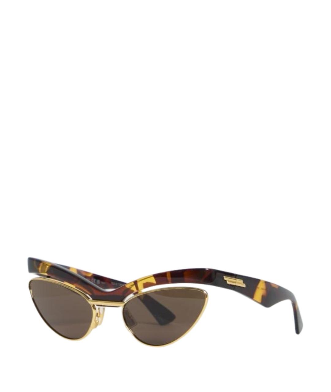 BOTTEGA VENETA Коричневые пластиковые солнцезащитные очки, фото 1