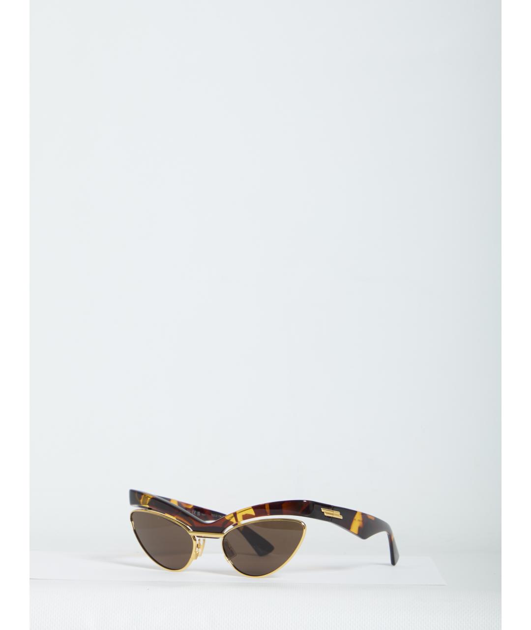 BOTTEGA VENETA Коричневые пластиковые солнцезащитные очки, фото 3