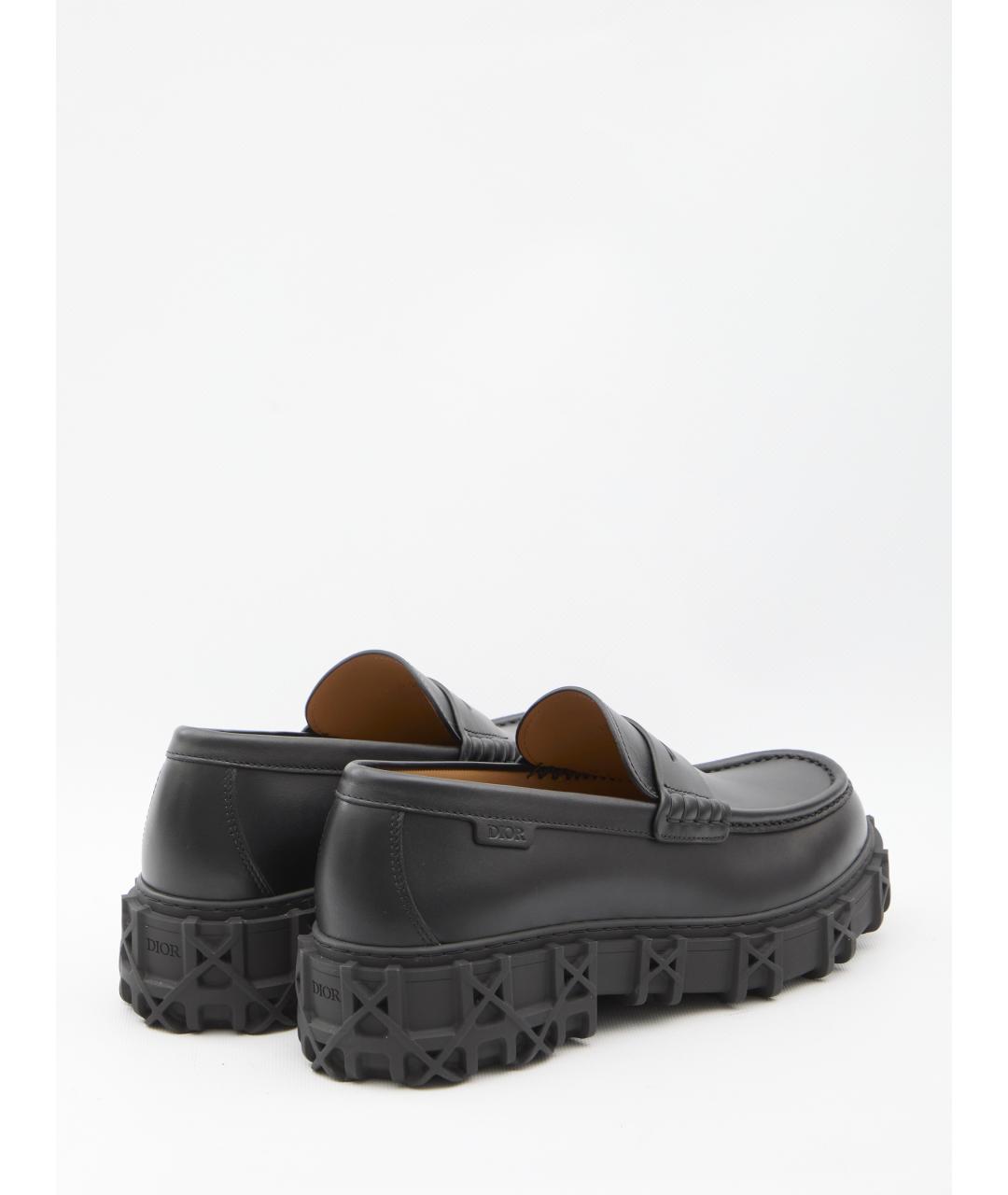 CHRISTIAN DIOR Черные кожаные лоферы, фото 3