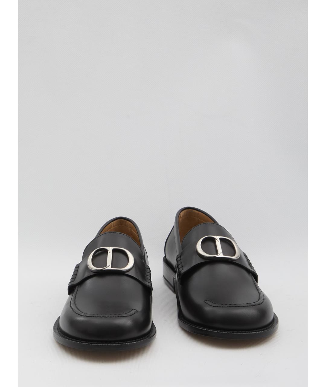 CHRISTIAN DIOR Черные кожаные лоферы, фото 5