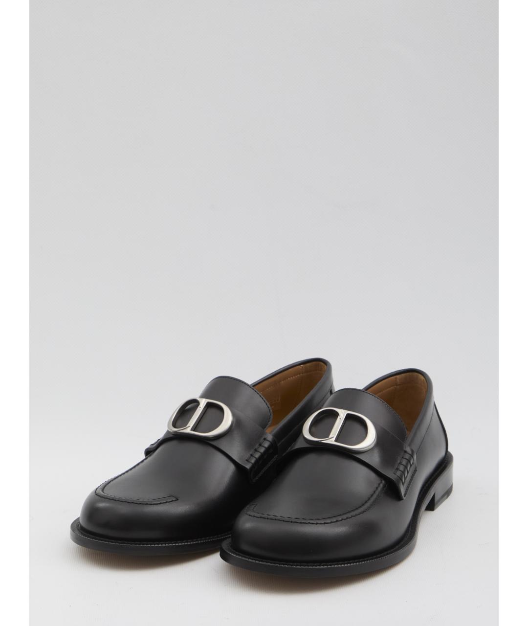 CHRISTIAN DIOR Черные кожаные лоферы, фото 2
