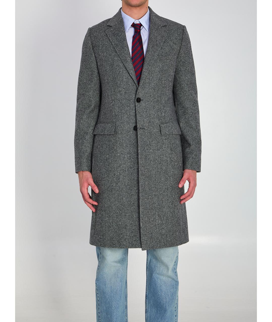 CHRISTIAN DIOR Серое шерстяное пальто, фото 5