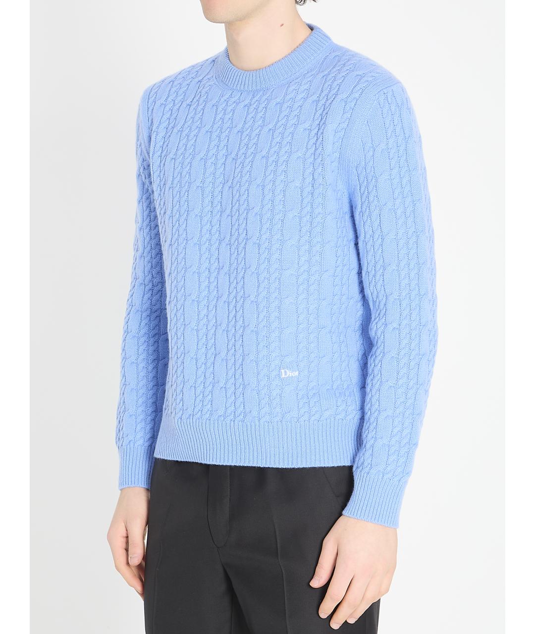 CHRISTIAN DIOR Голубой кашемировый джемпер / свитер, фото 2