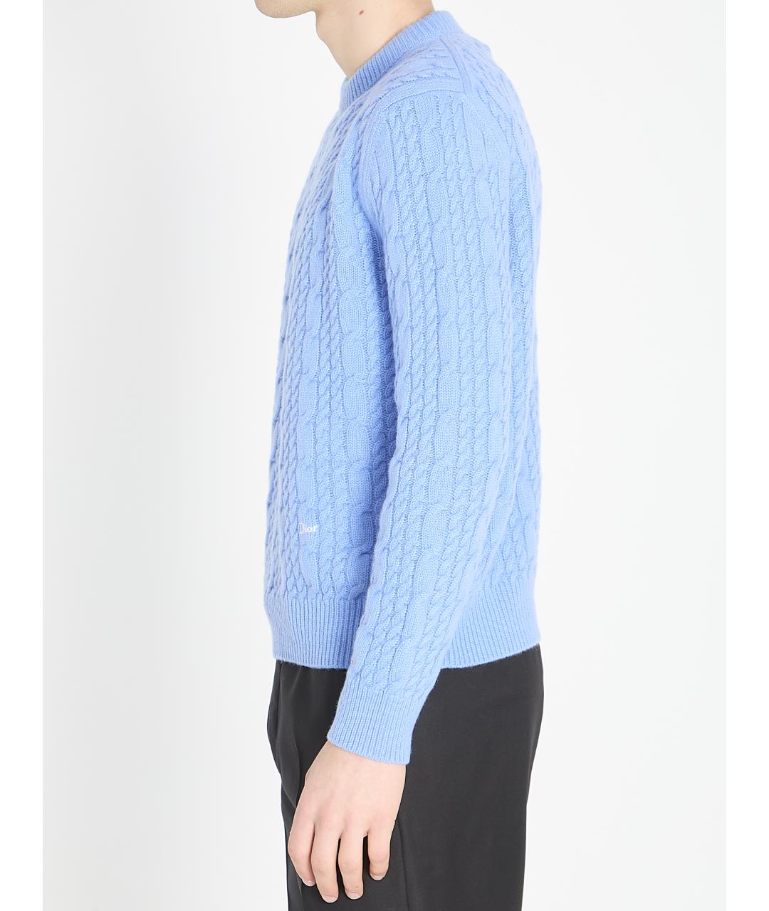CHRISTIAN DIOR Голубой кашемировый джемпер / свитер, фото 3
