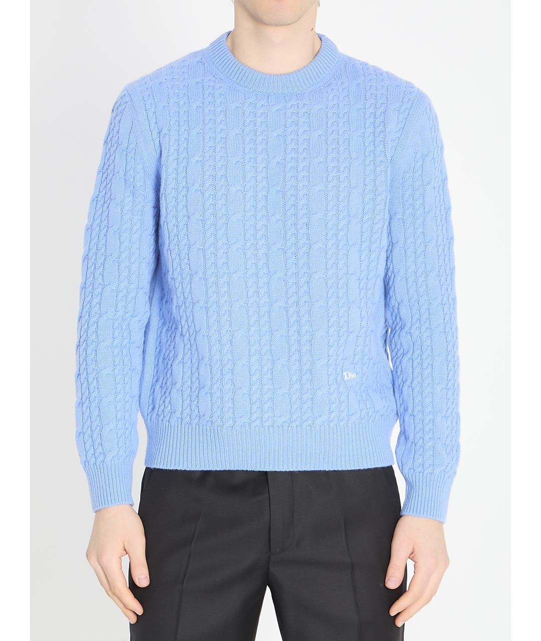 CHRISTIAN DIOR Голубой кашемировый джемпер / свитер, фото 5