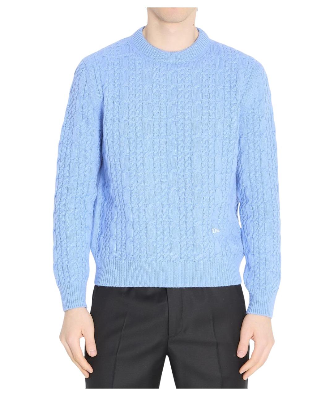 CHRISTIAN DIOR Голубой кашемировый джемпер / свитер, фото 1