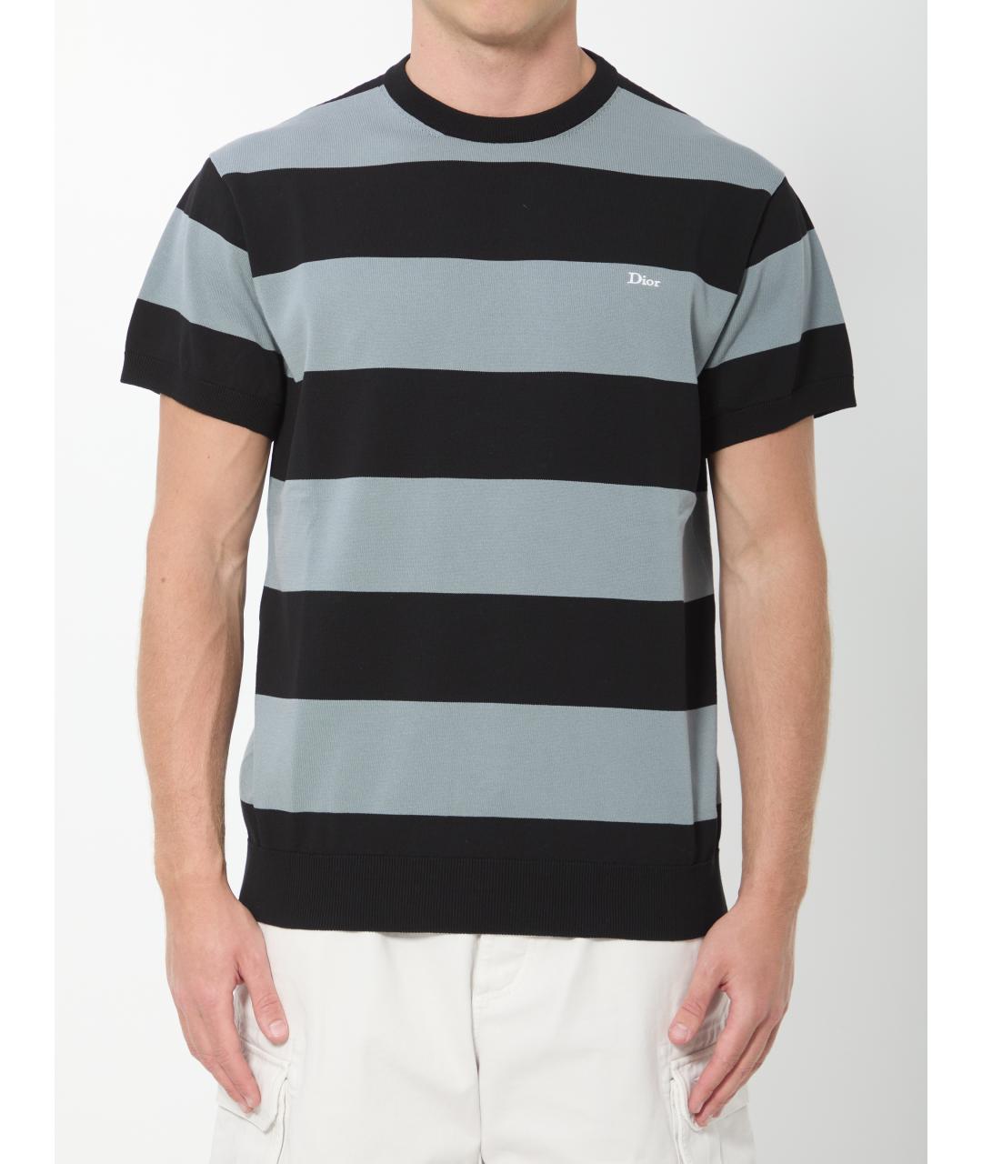 CHRISTIAN DIOR Серая хлопковая футболка, фото 5