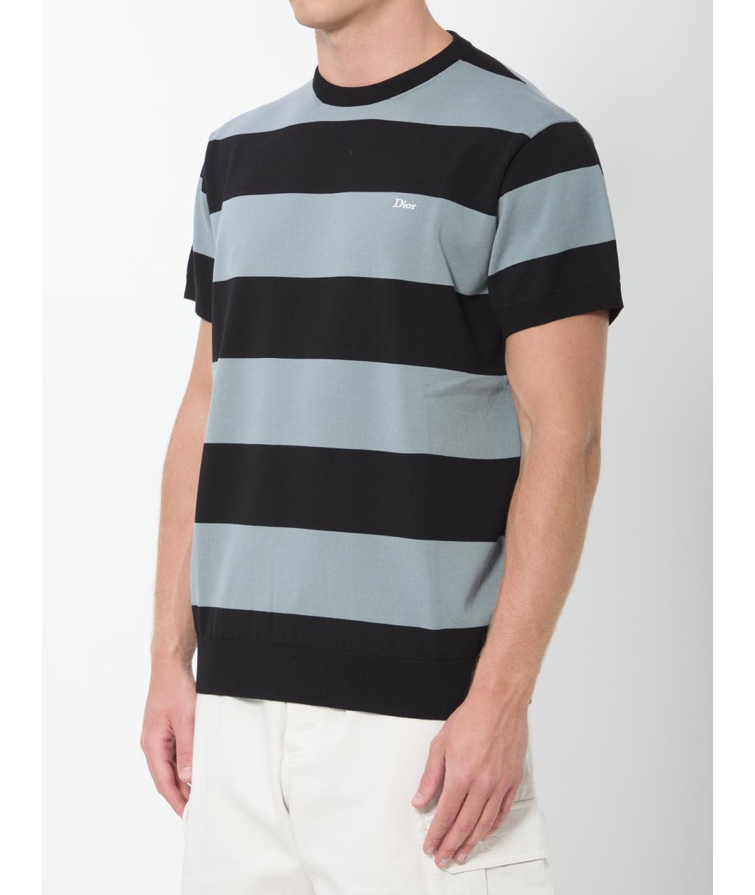 CHRISTIAN DIOR Серая хлопковая футболка, фото 2
