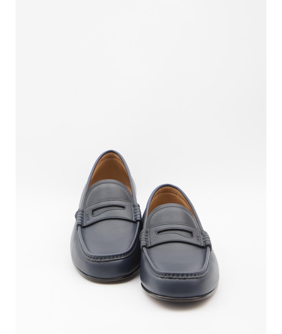 CHRISTIAN DIOR Синие кожаные лоферы, фото 5