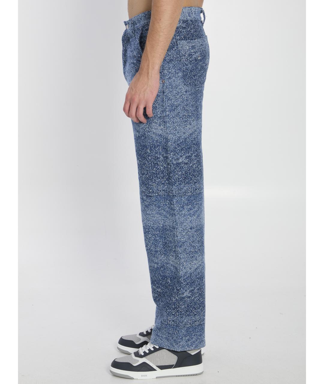 CHRISTIAN DIOR Синие хлопковые повседневные брюки, фото 3