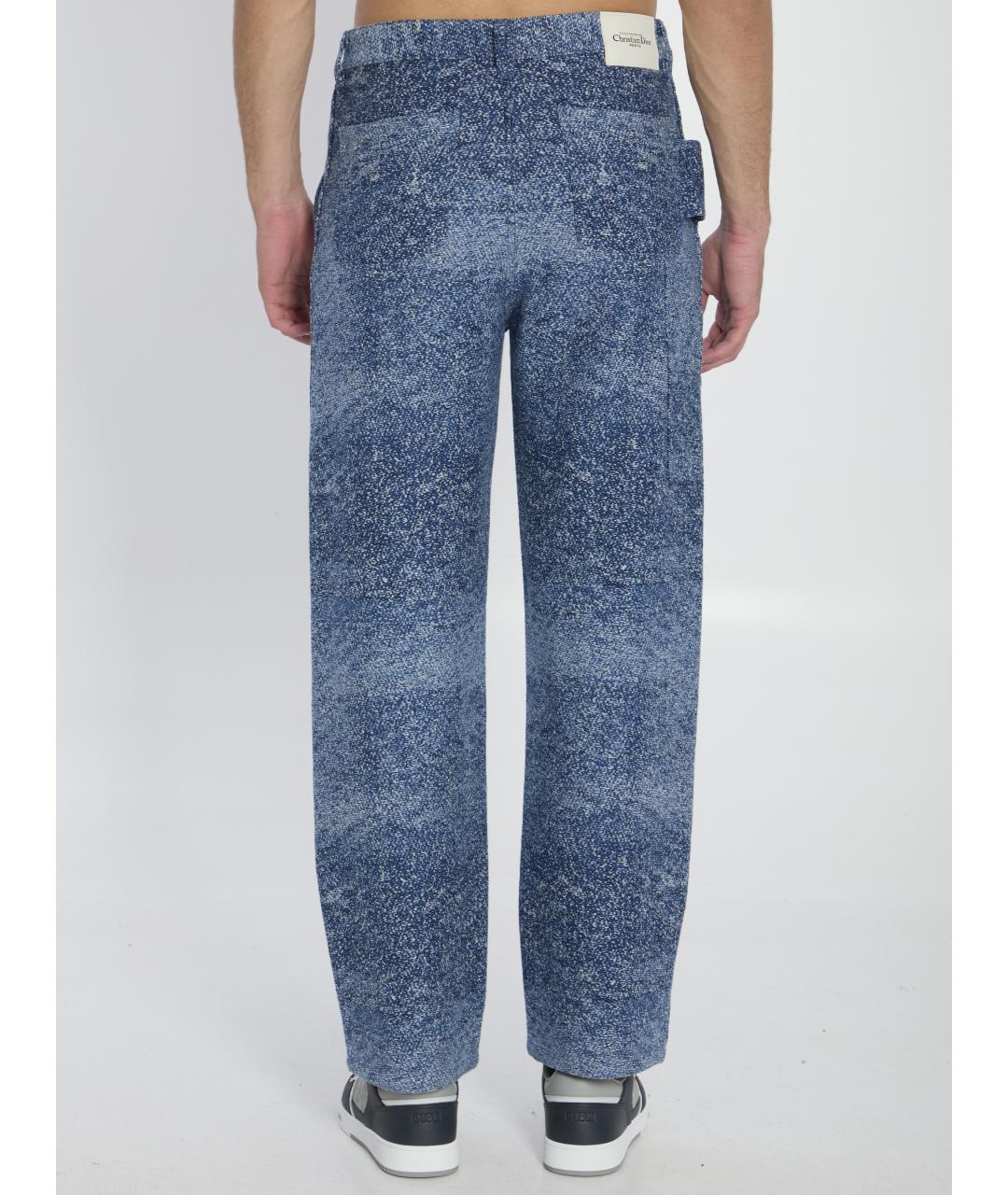 CHRISTIAN DIOR Синие хлопковые повседневные брюки, фото 4