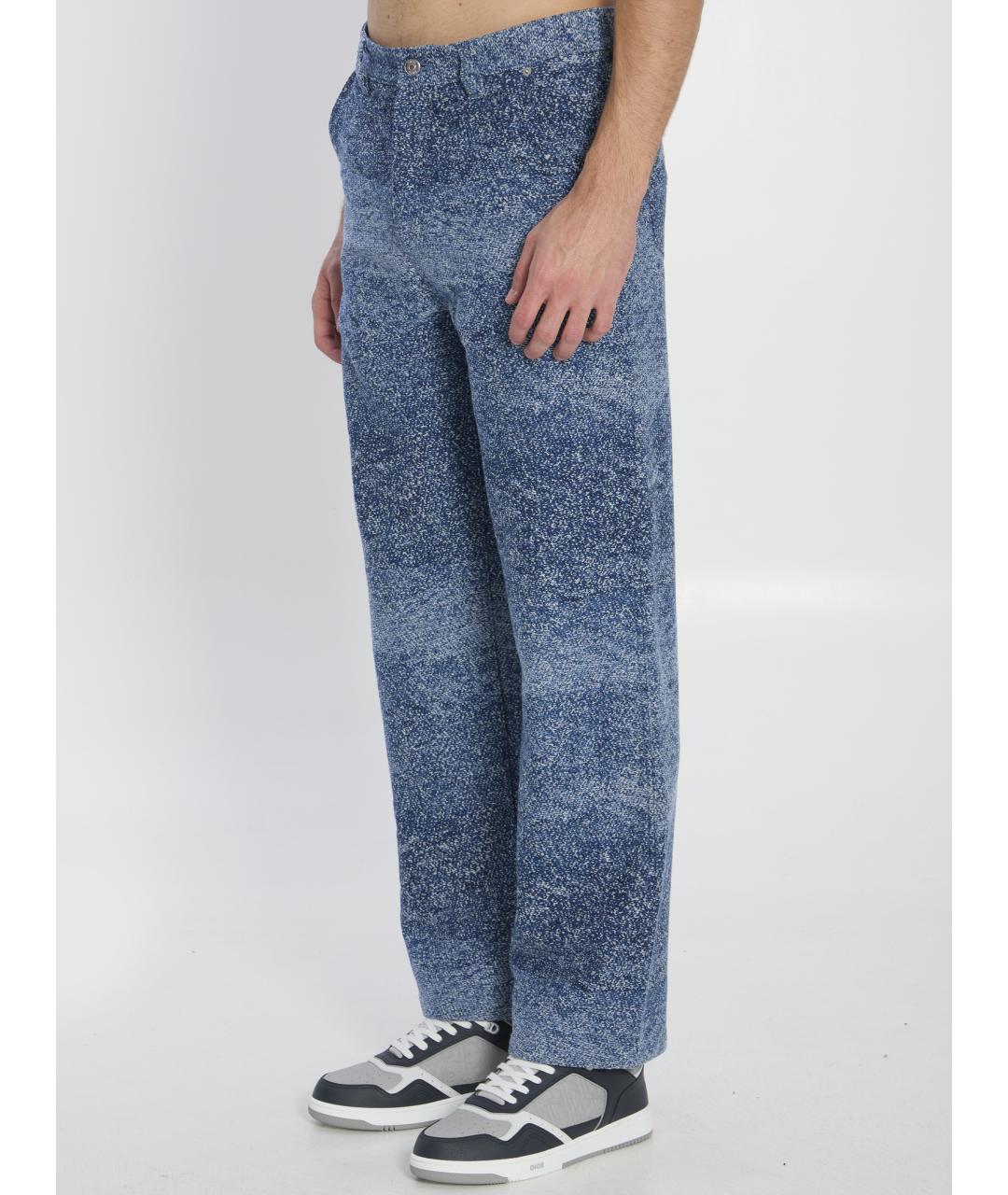 CHRISTIAN DIOR Синие хлопковые повседневные брюки, фото 2