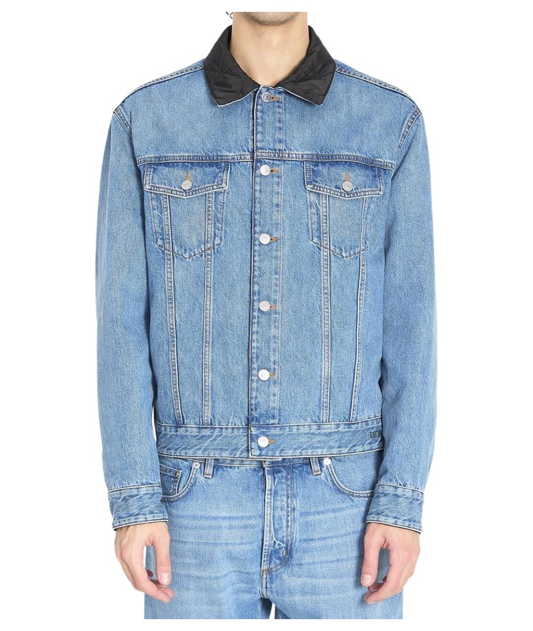 CHRISTIAN DIOR Голубая хлопковая куртка, фото 1