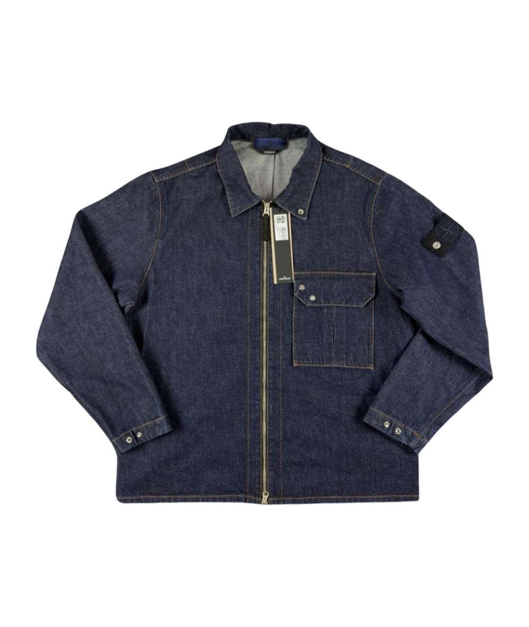 STONE ISLAND Темно-синяя хлопковая куртка, фото 1