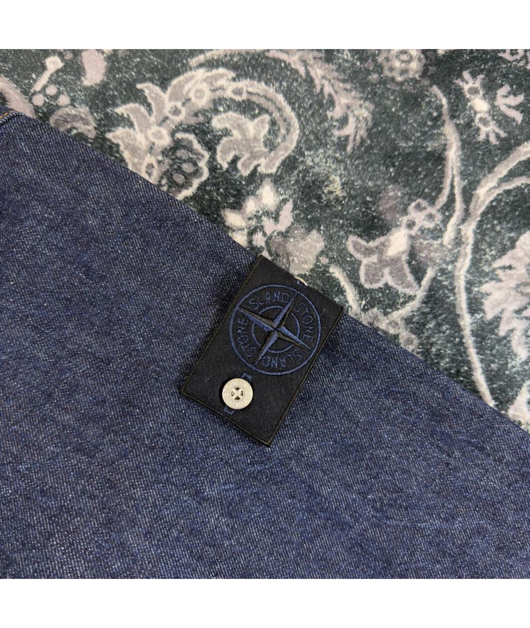 STONE ISLAND Темно-синяя хлопковая куртка, фото 3