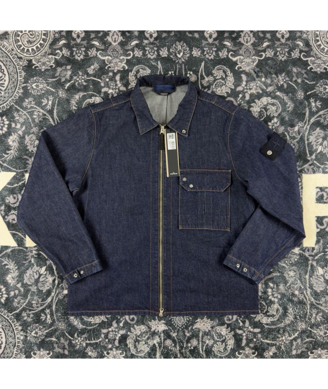 STONE ISLAND Темно-синяя хлопковая куртка, фото 6