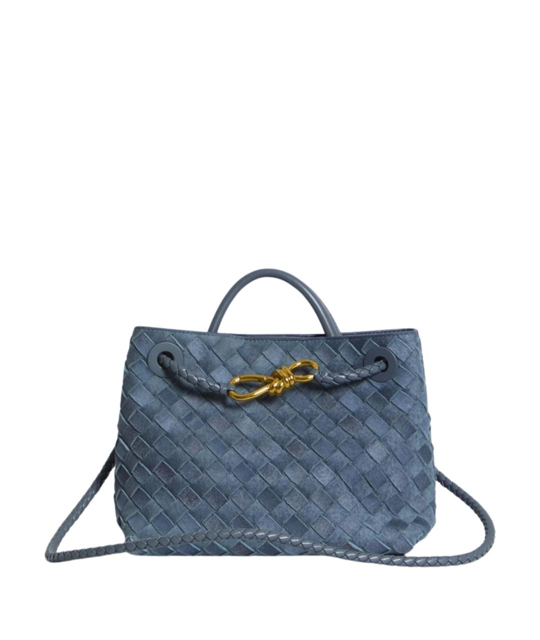 BOTTEGA VENETA Голубая замшевая сумка с короткими ручками, фото 1