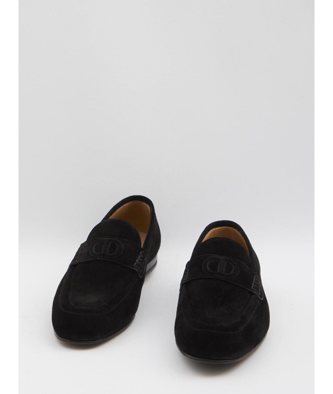 CHRISTIAN DIOR Черные замшевые лоферы, фото 5