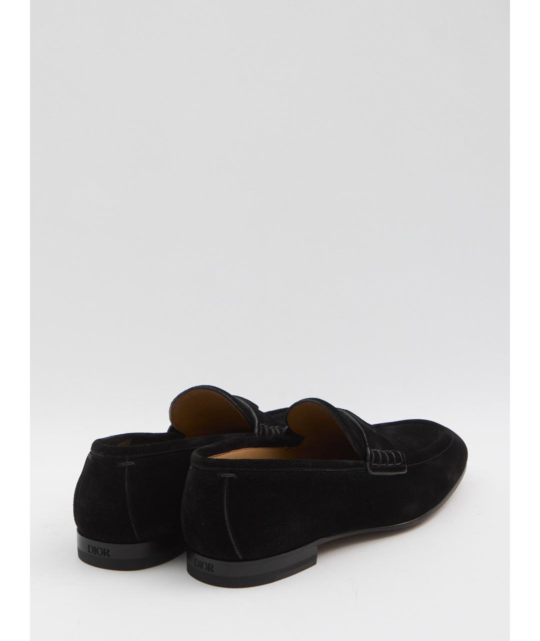 CHRISTIAN DIOR Черные замшевые лоферы, фото 3