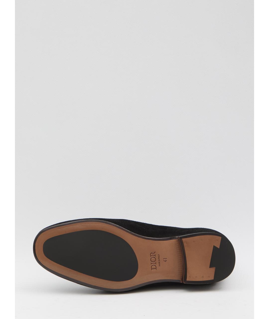 CHRISTIAN DIOR Черные замшевые лоферы, фото 4