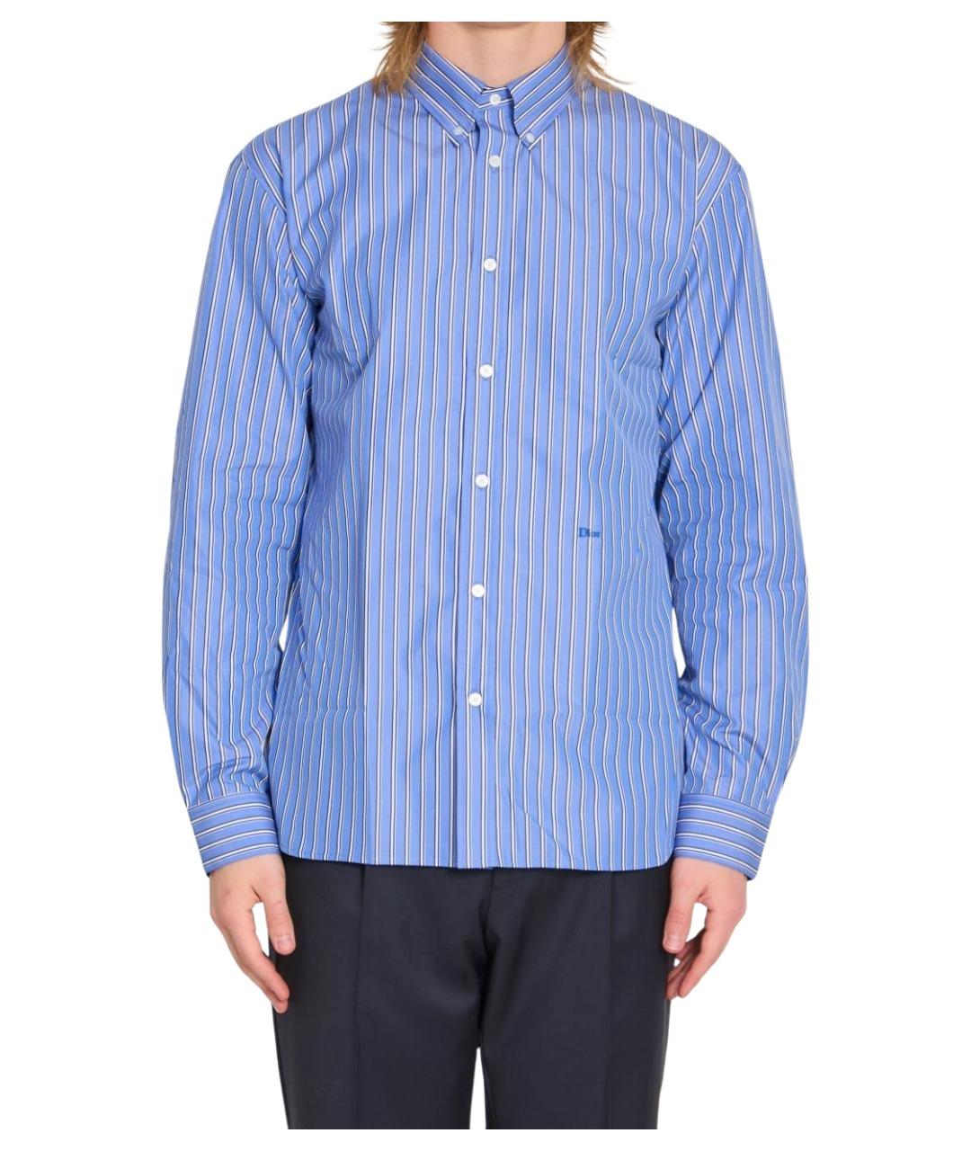 CHRISTIAN DIOR Синяя хлопковая классическая рубашка, фото 1