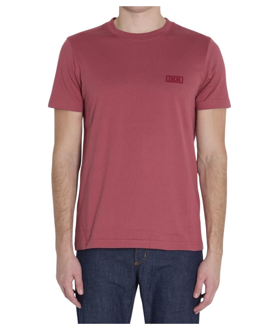 CHRISTIAN DIOR Розовая хлопковая футболка, фото 1