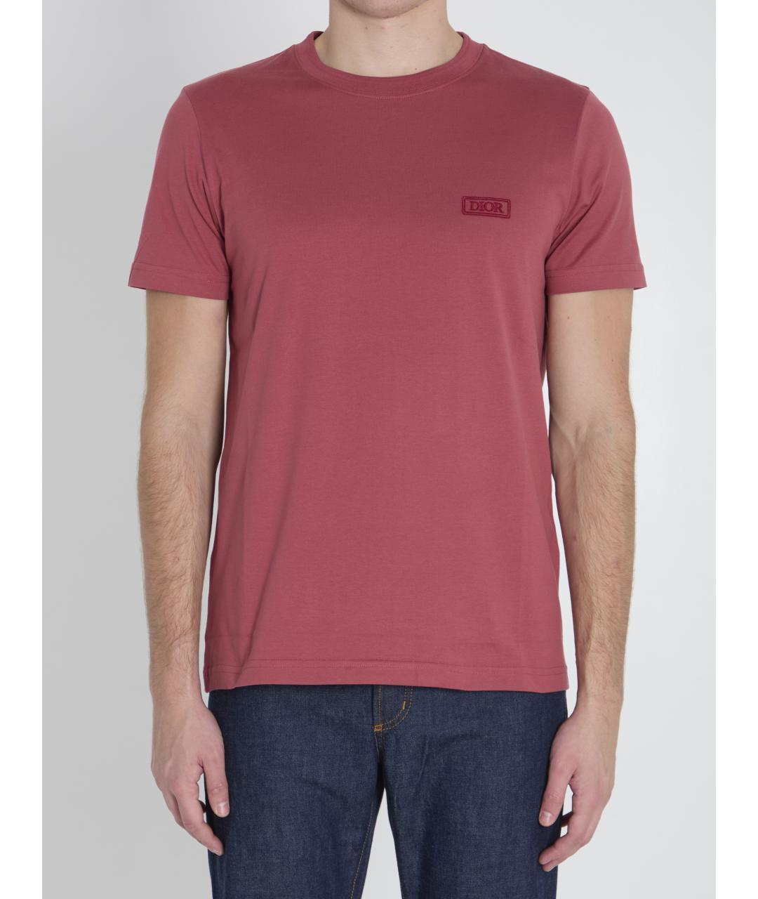 CHRISTIAN DIOR Розовая хлопковая футболка, фото 5