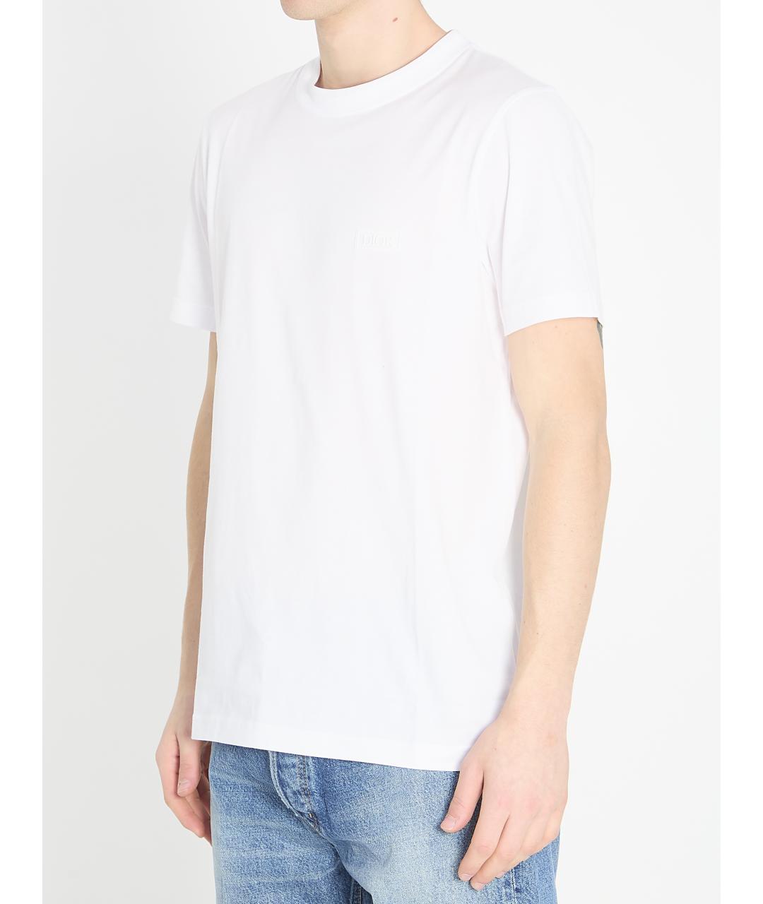 CHRISTIAN DIOR Белая хлопковая футболка, фото 2