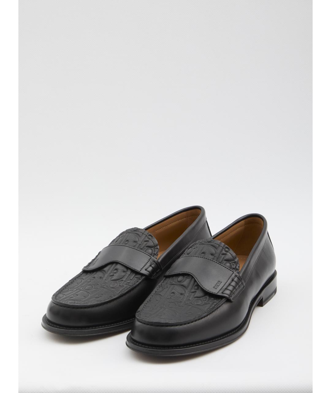 CHRISTIAN DIOR Черные кожаные лоферы, фото 2